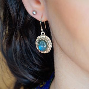 Boucles d'Oreilles argent Labradorite
