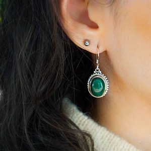Boucles d'Oreilles argent Malachite
