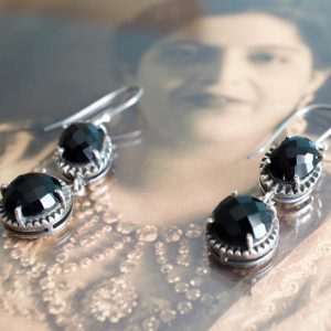 Boucles d'Oreilles argent Onyx noir
