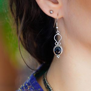 Boucles d'Oreilles argent Onyx noir