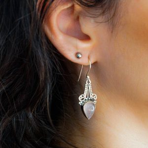 Boucles d'Oreilles argent Quartz rose