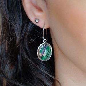 Boucles d'Oreilles argent Unakite