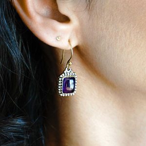 Boucles d'Oreilles en laiton et Améthyste
