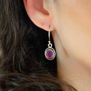 Boucles d'Oreilles argent Rubis indien