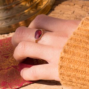 Bague Plaqué Or et Pierre Grenat