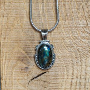 Pendentif Labradorite Ethnique Argent