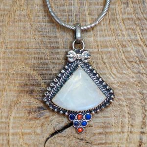 pendentif labradorite blanche argent