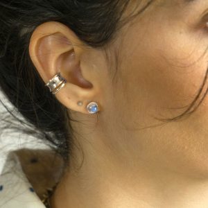 Boucles d'oreilles puces argent pierre de lune