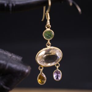 Boucles d’oreilles Kama Argent plaqué or citrine