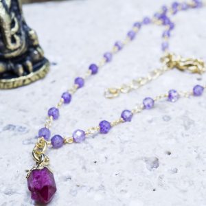 Colliers Shanti Laiton et Améthyste