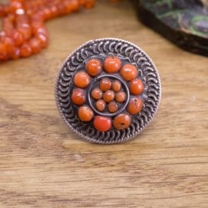 Bague Argent 925 et Corail Rouge