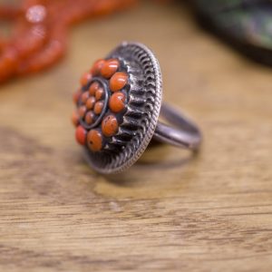 Bague Argent 925 et Corail Rouge