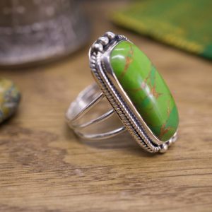 Bague Argent et Turquoise Mohave Verte