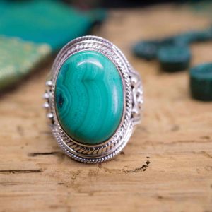Bague Vishnou Argent et Malachite