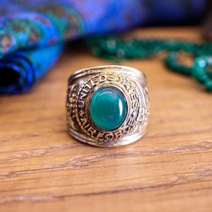 Bague Sayaji Laiton et Onyx Vert
