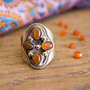 Bague Gita Laiton et Cornaline