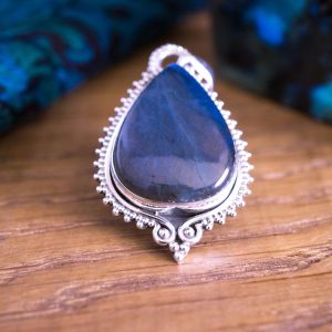 Pendentif Paon Argent et Labradorite