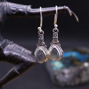Boucles d'Oreilles Lakshman Argent et Labradorite