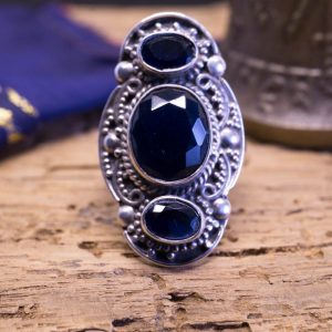 Bague Hansiba Argent Saphir Bleu