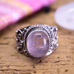 Bague Majnu Argent et Quartz Rose