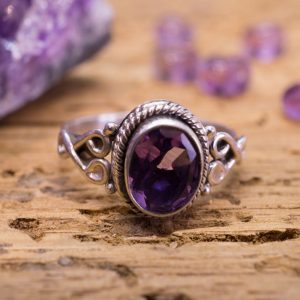 Bague fine Shey Argent Améthyste