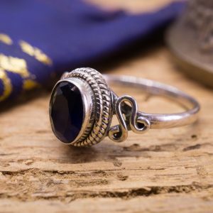 Bague Fine Dawa Argent et Saphir Bleu