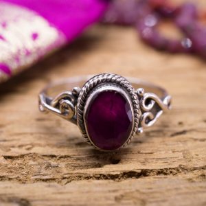 Bague Fine Shey Argent et Rubis Indien