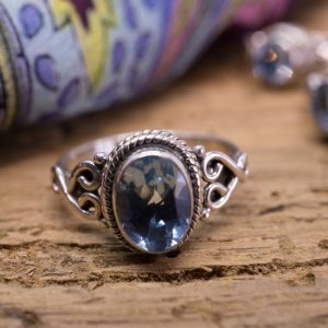 Bague Fine Shey Argent et Topaze