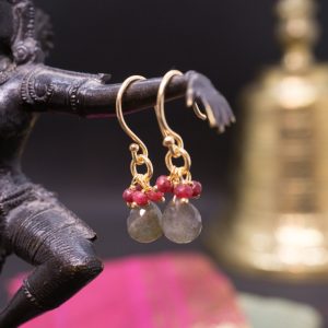 Boucles d’Oreilles Vesta Plaqué Or et Labradorite