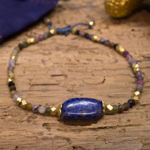 Bracelet Mahadevi Lapis Lazuli et Tourmaline