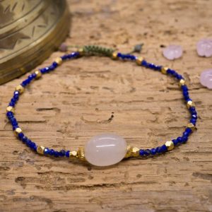 Bracelet Sita Quartz Rose et Lapis Lazuli