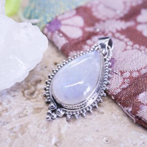 Pendentif Loni Argent et Pierre de Lune