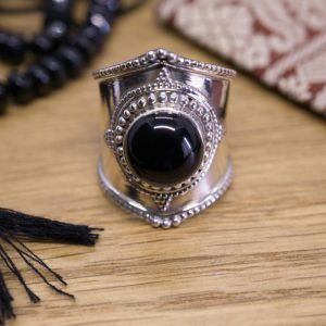 Bague Kibber Argent & Onyx Noir