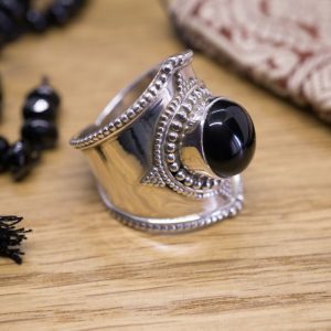 Bague Kibber Argent & Onyx Noir