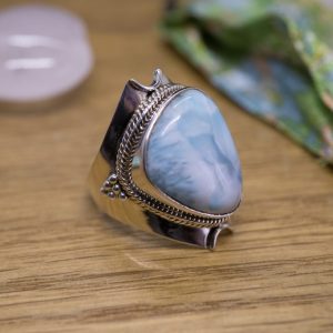 Bague Varkala Argent & Larimar