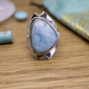 Bague Varkala Argent & Larimar