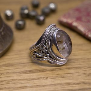 Bague Chettinad Argent & Quartz Rutile