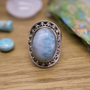 Bague Mandarmani Argent & Larimar