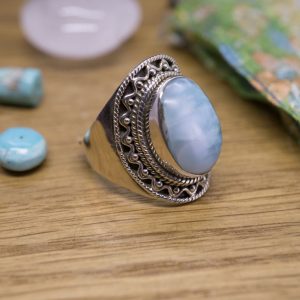 Bague Mandarmani Argent & Larimar