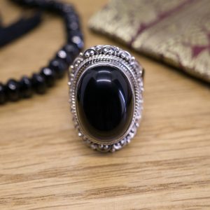 Bague Yana Argent 1 Onyx Noir