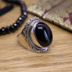 Bague Yana Argent 1 Onyx Noir